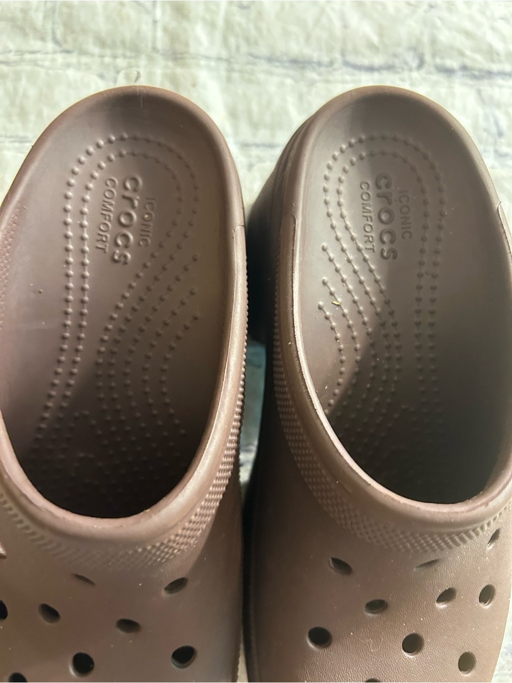 CROCS ICONIC COMFORT SIREN PLATFORM CLOGS AMIS BLOCK HEEL CHOCOLATE BROWN M4 W6 - Picture 7 of 12